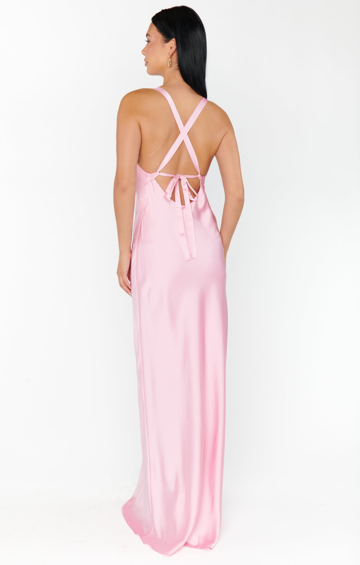 Anderson Maxi Dress ~ Light Pink Luxe Satin