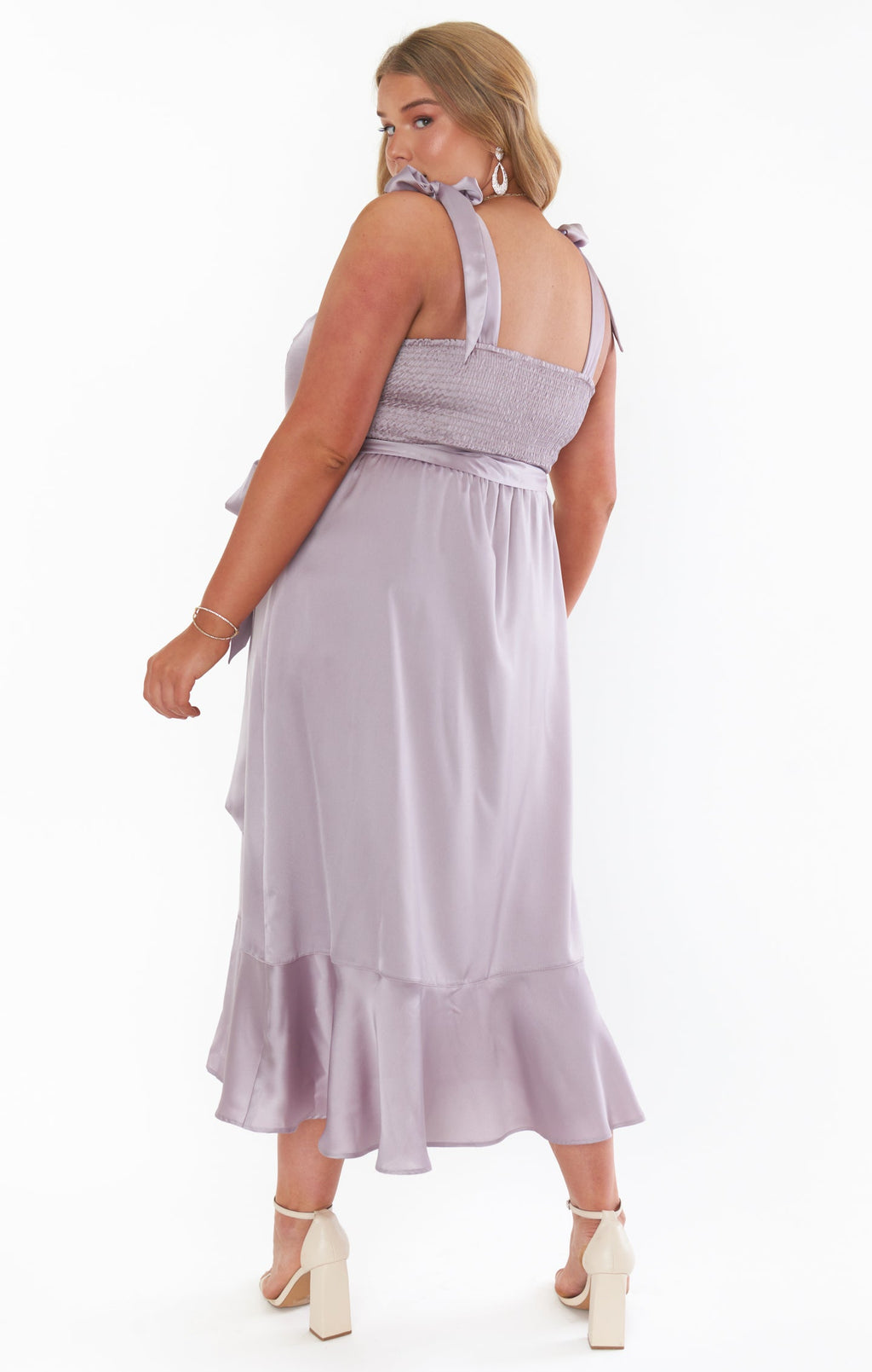 Claire Midi Dress ~ Dusty Purple Luxe Satin