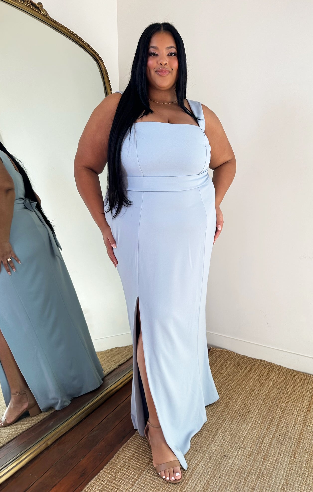 Paris Gown ~ Steel Blue Stretch