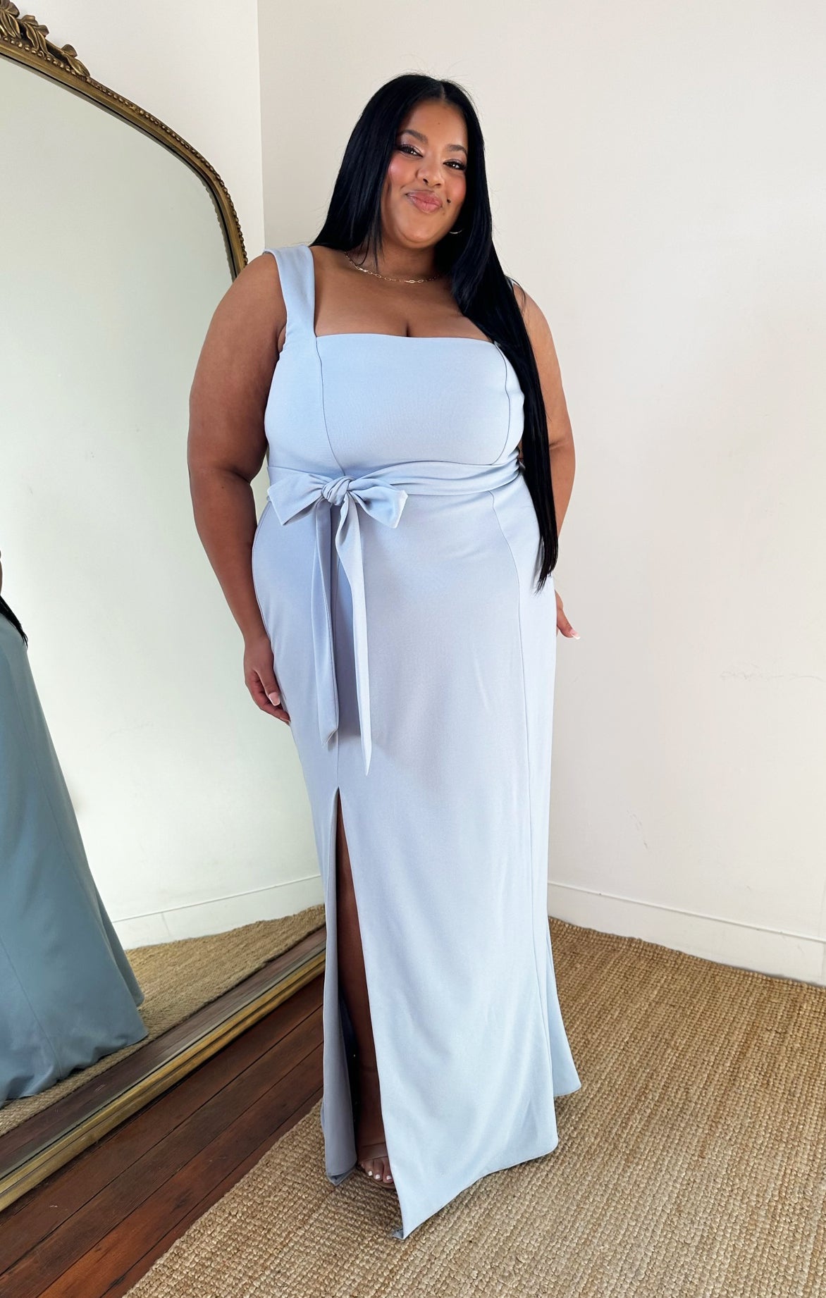 Paris Gown ~ Steel Blue Stretch