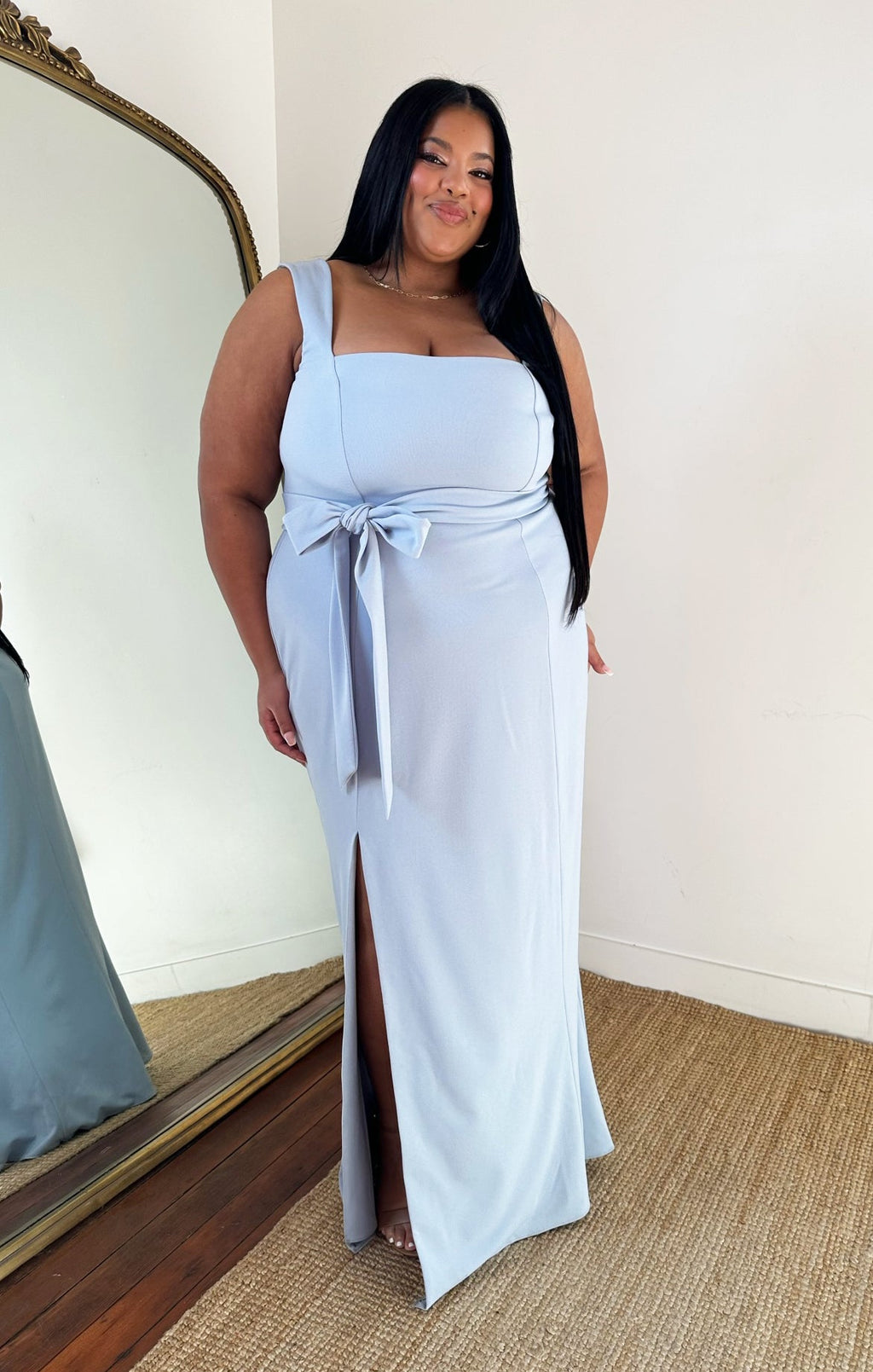 Paris Gown ~ Steel Blue Stretch