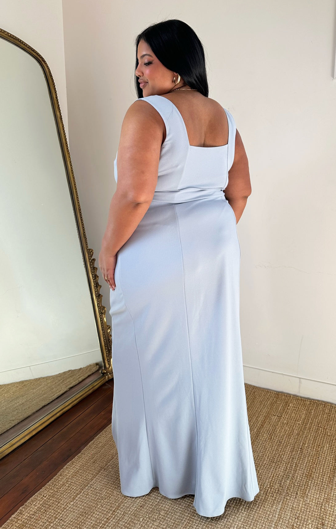 Paris Gown ~ Steel Blue Stretch