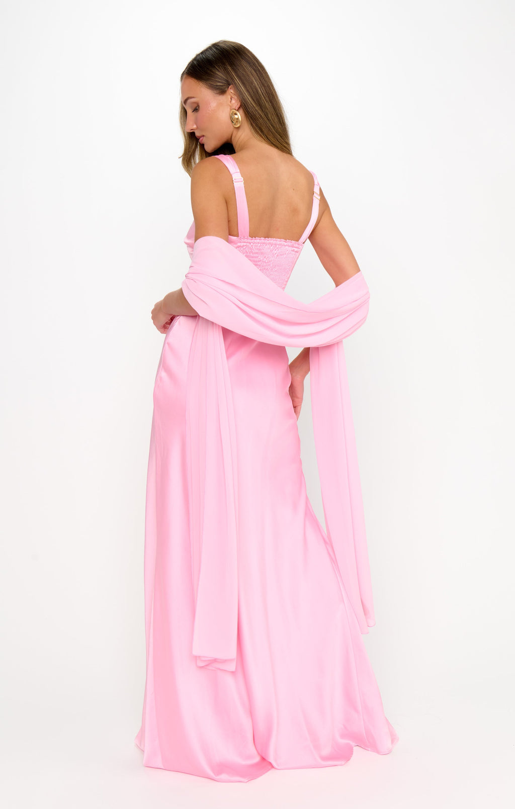 Soiree Shawl ~ Light Pink Chiffon