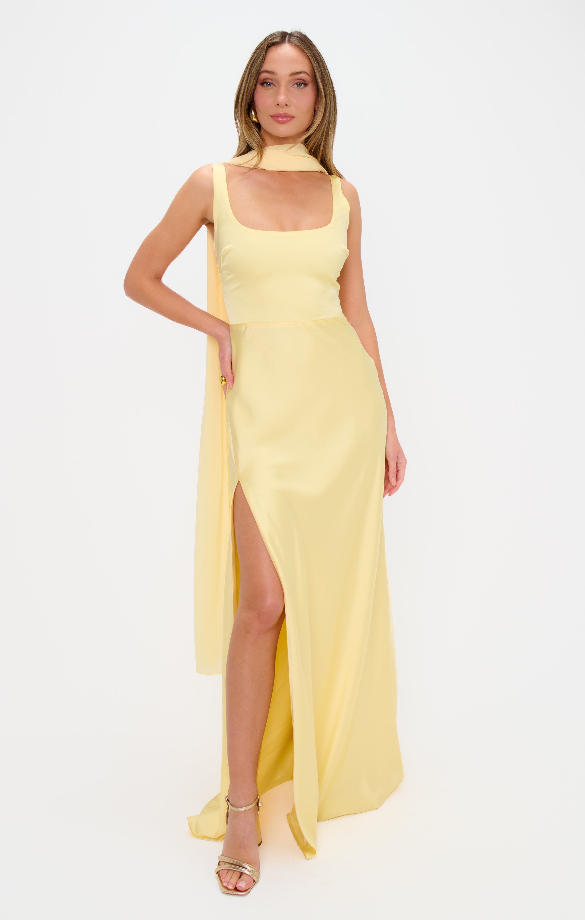 Soiree Shawl ~ Pale Yellow Chiffon