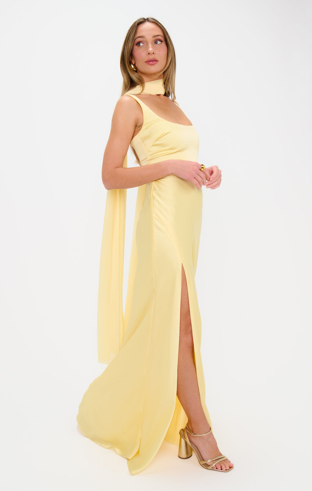 Soiree Shawl ~ Pale Yellow Chiffon
