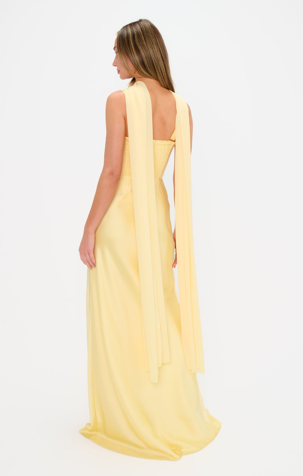 Soiree Shawl ~ Pale Yellow Chiffon