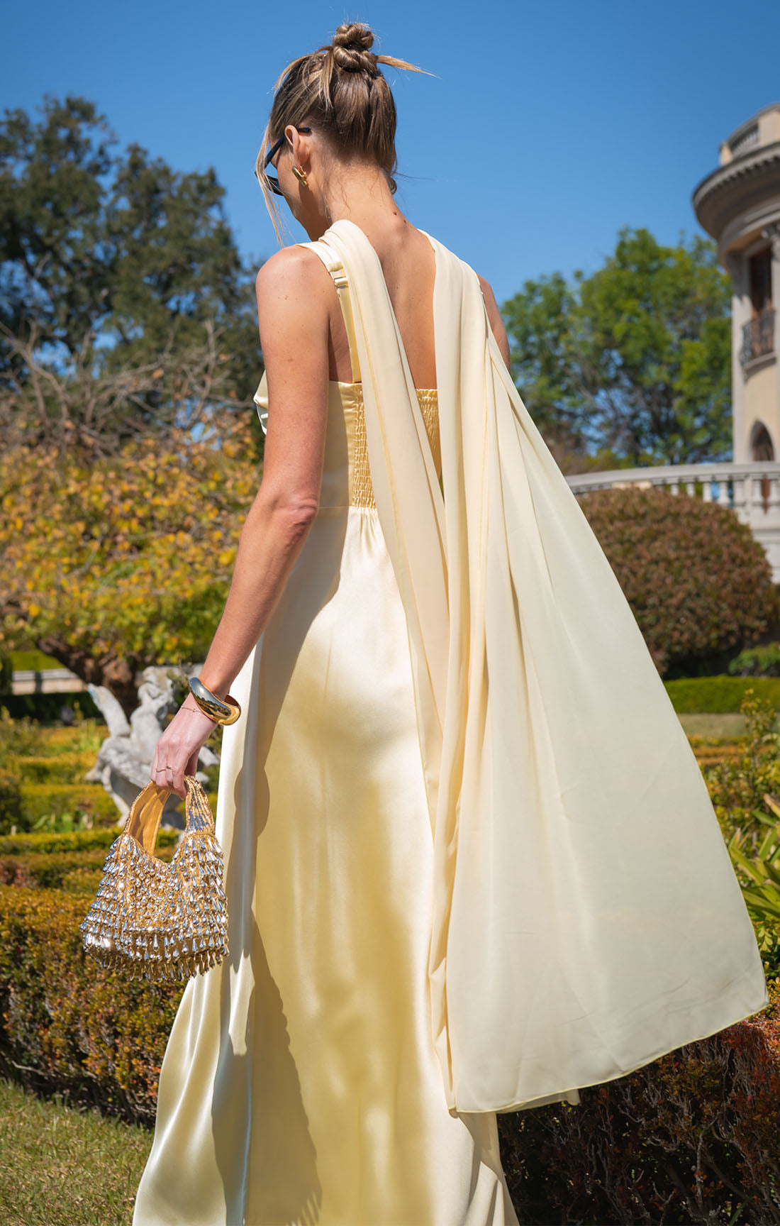 Soiree Shawl ~ Pale Yellow Chiffon