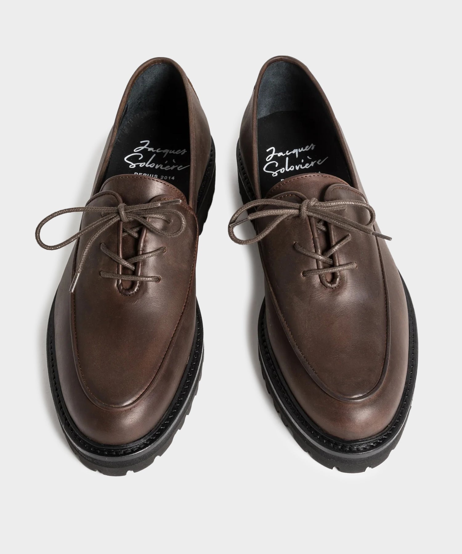 Jacques Solovière Fleurs Oiled Leather Lace-up Shoe