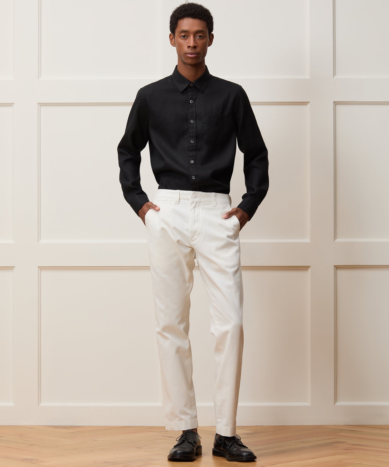 Slim Sea Soft Irish Linen Point Collar Shirt