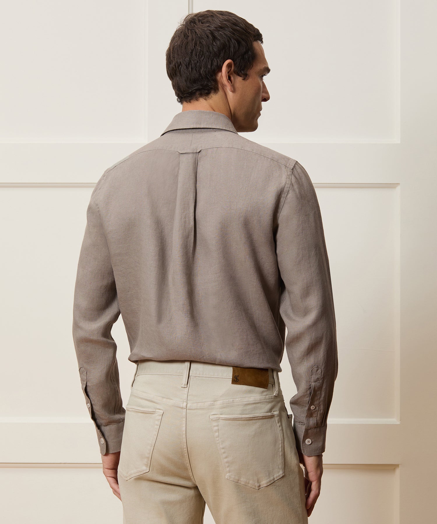 Slim Sea Soft Irish Linen Point Collar Shirt