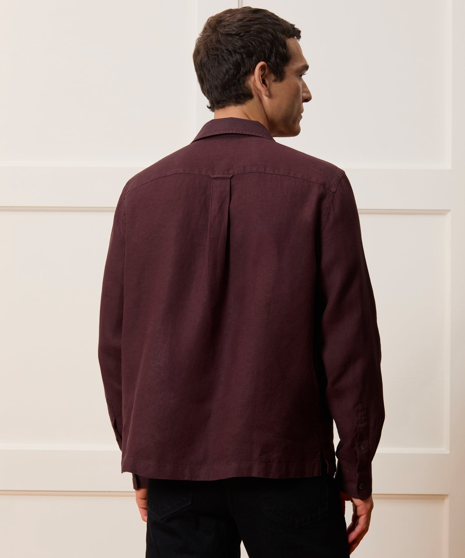 Cropped Sea Soft Irish Linen Camp Collar Shirt