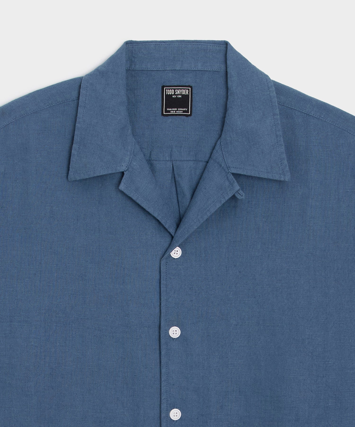 Cropped Sea Soft Irish Linen Camp Collar Shirt
