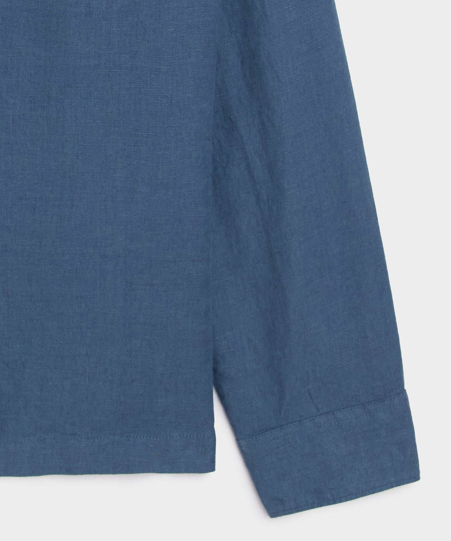 Cropped Sea Soft Irish Linen Camp Collar Shirt