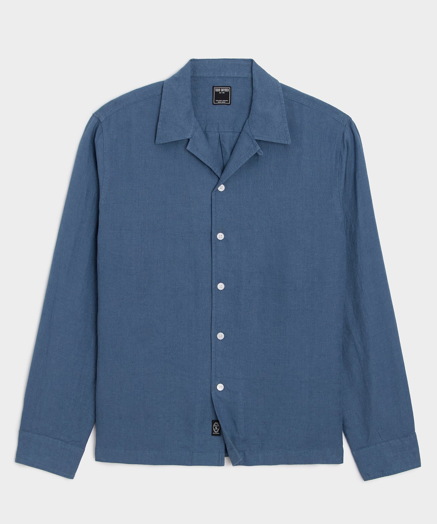 Cropped Sea Soft Irish Linen Camp Collar Shirt