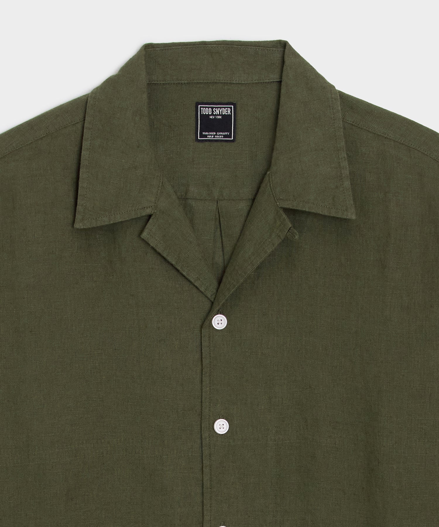Cropped Sea Soft Irish Linen Camp Collar Shirt