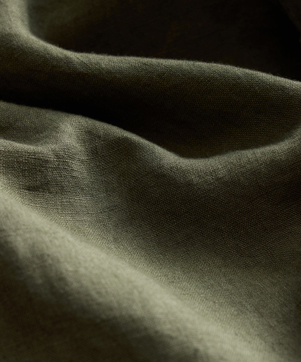 Cropped Sea Soft Irish Linen Camp Collar Shirt