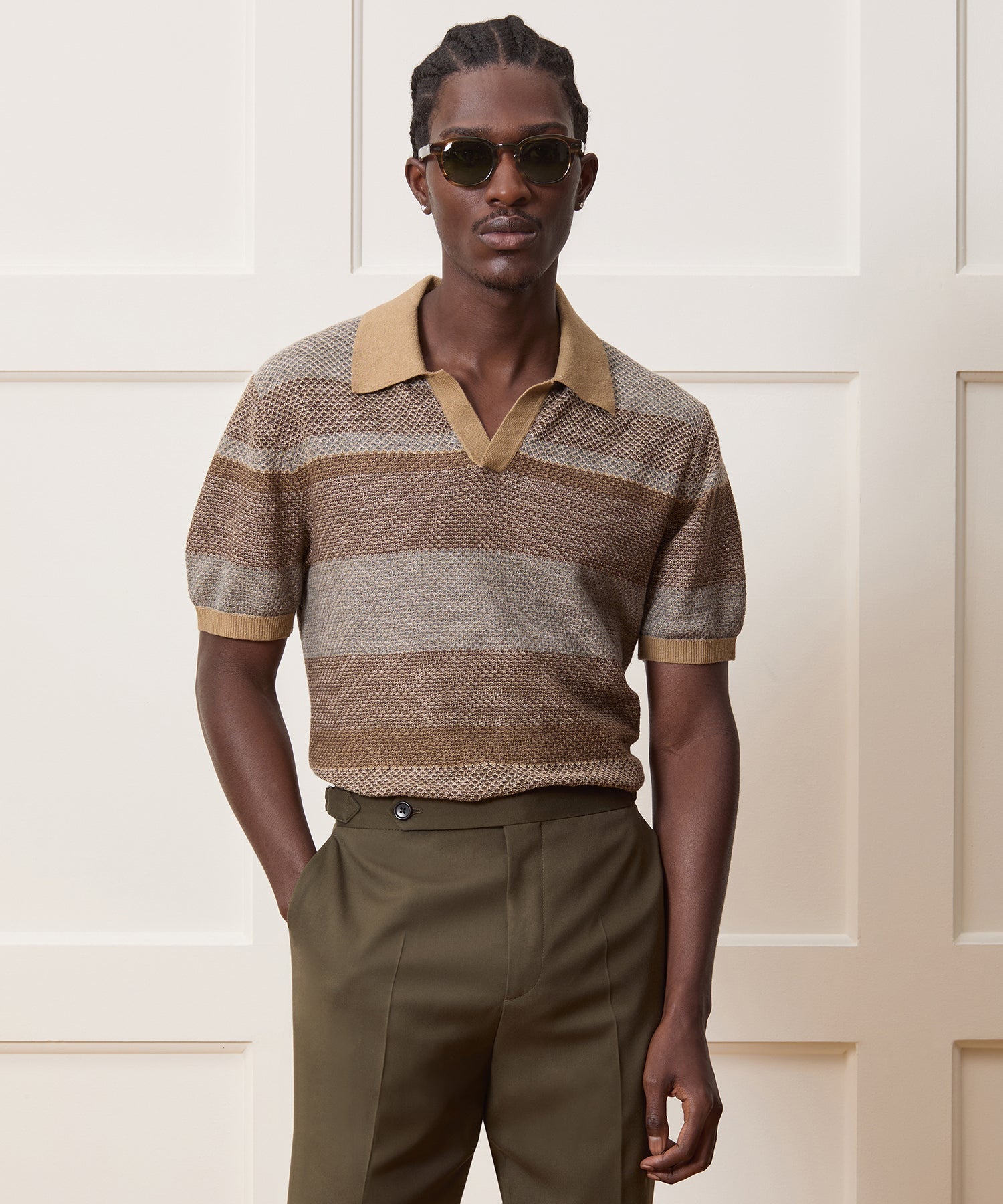 Linen-Cotton Montauk Sweater Polo