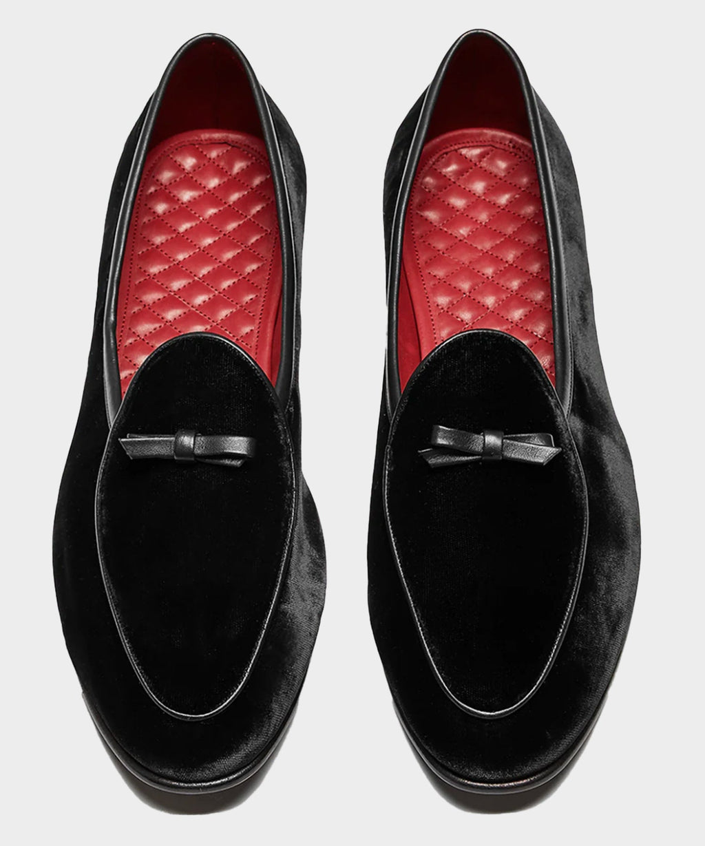 Baudoin & Lange Sagan Velvet Bow Loafer