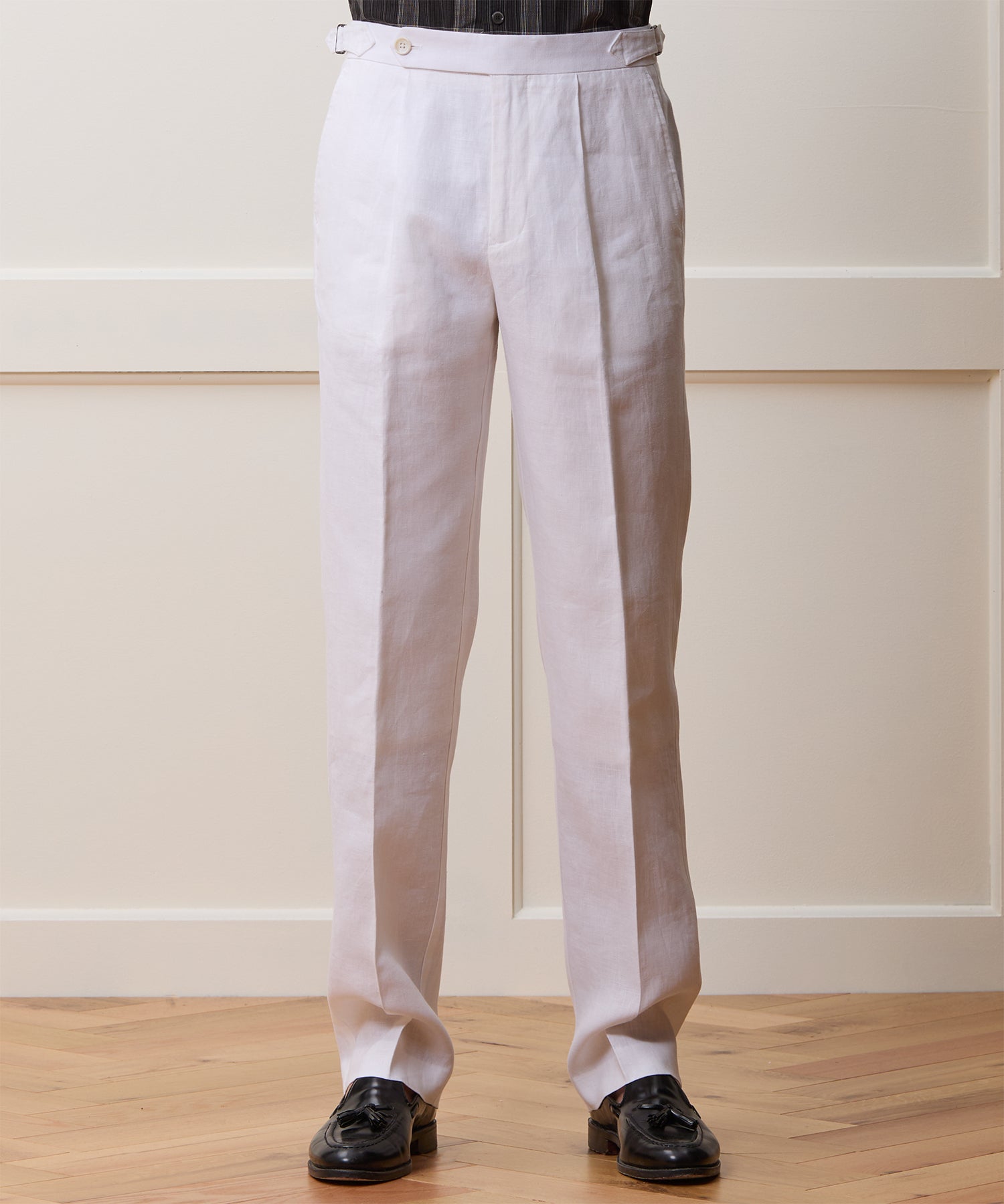 Straight Fit Irish Linen Side Tab Trouser