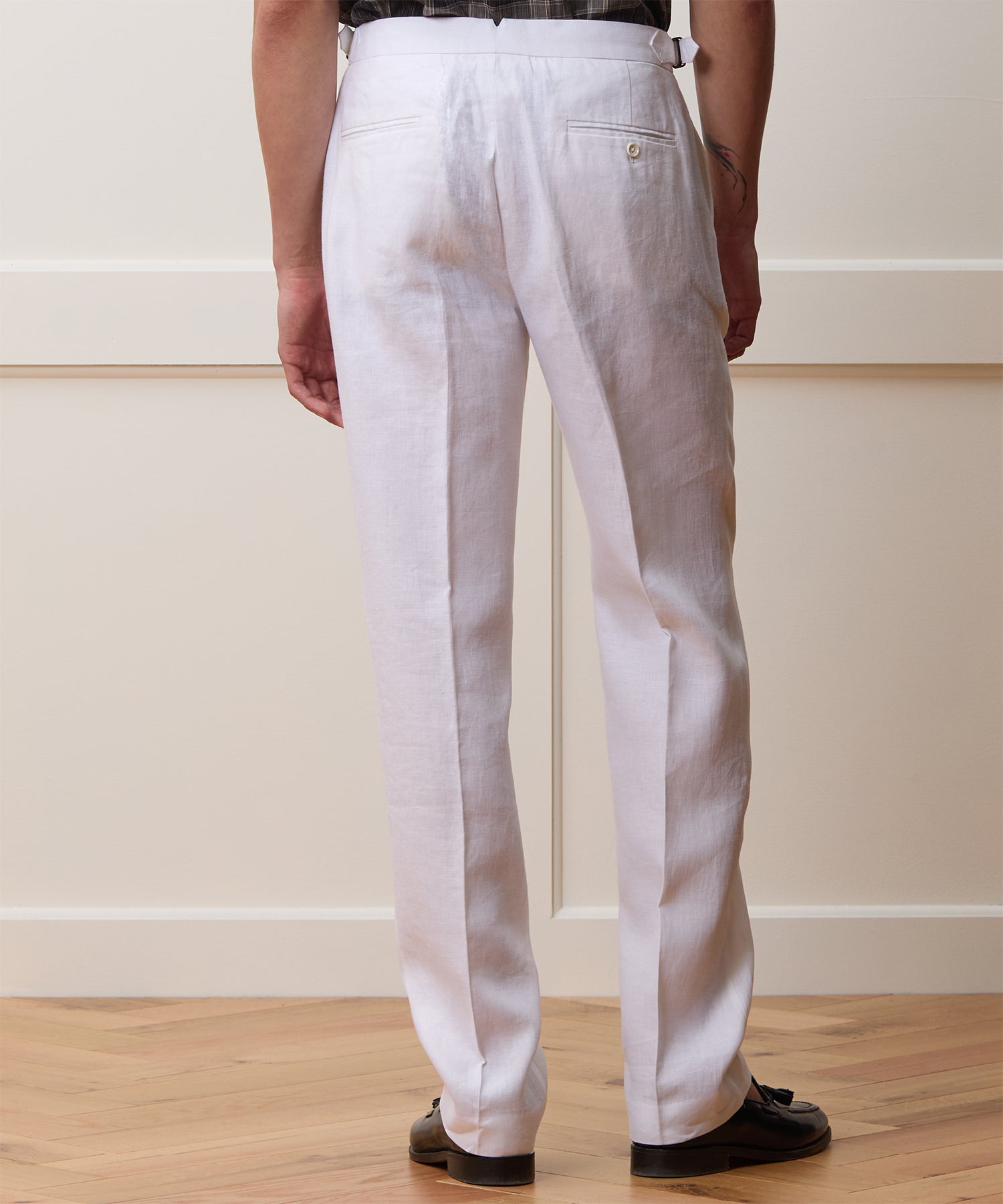 Straight Fit Irish Linen Side Tab Trouser