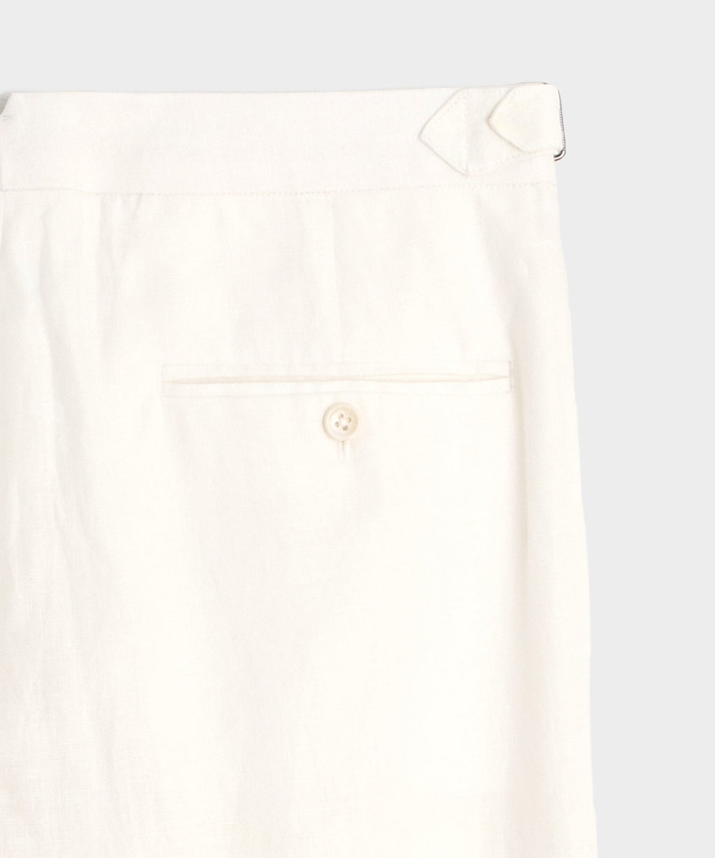Straight Fit Irish Linen Side Tab Trouser