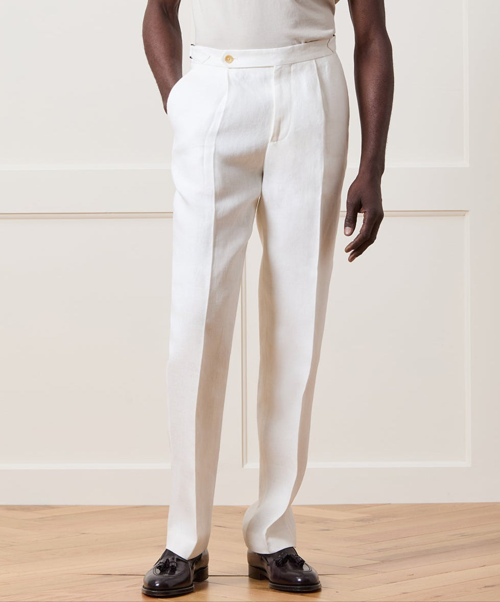 Italian Linen Side Tab Trouser