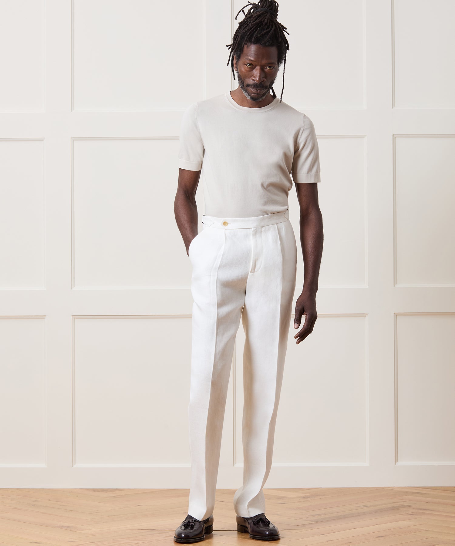 Italian Linen Side Tab Trouser