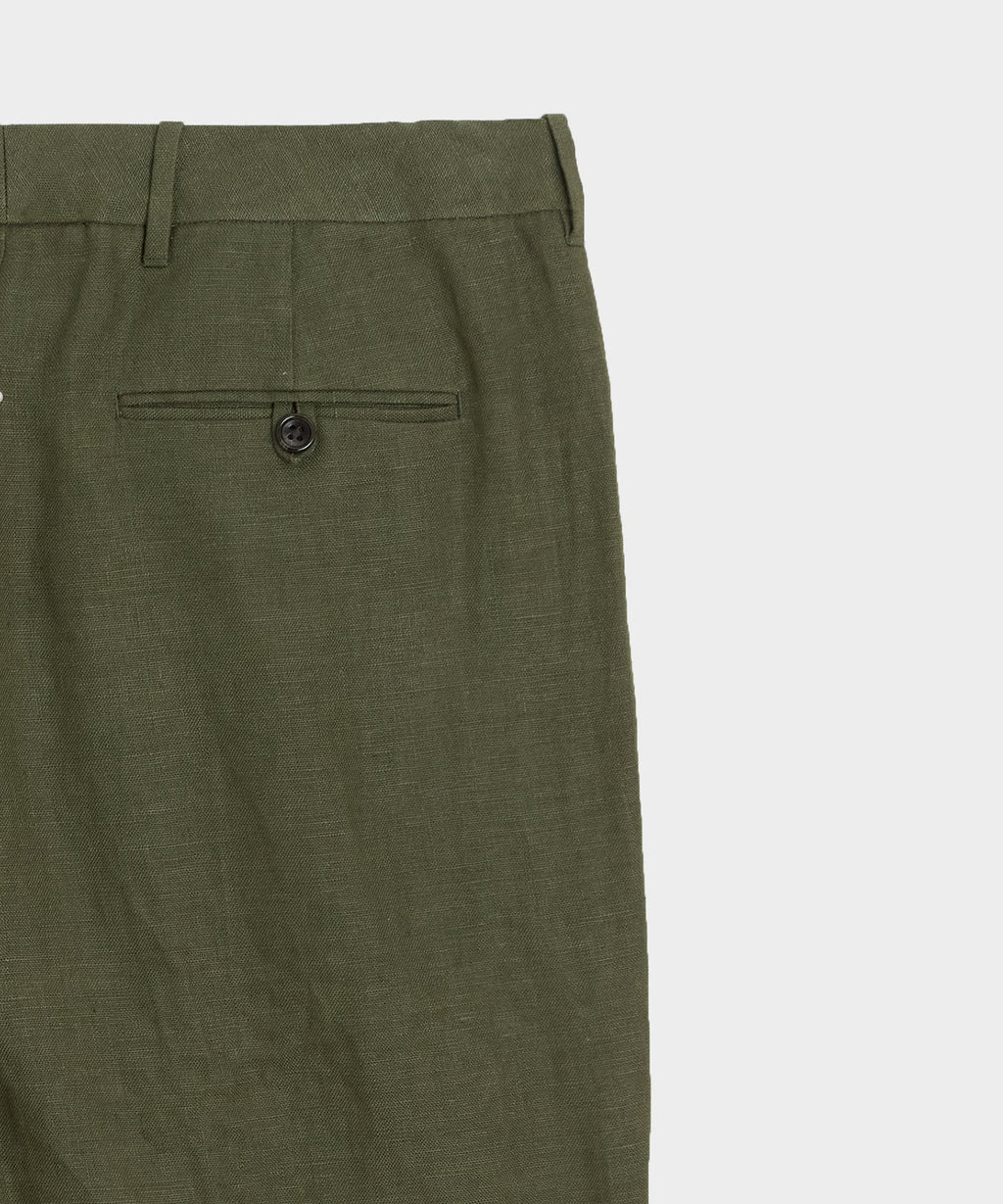 Straight Fit Linen Tab Trouser
