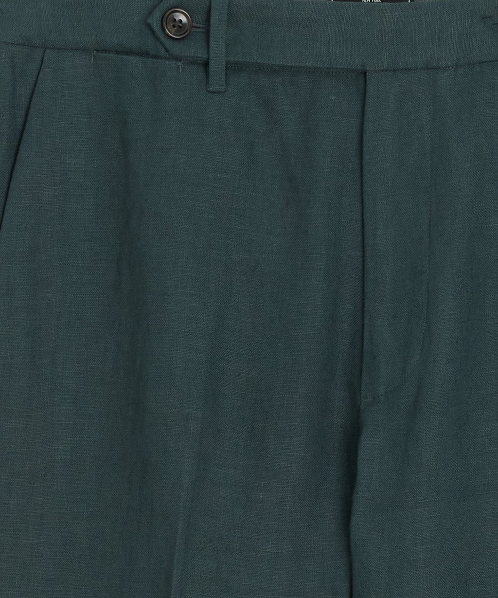 Straight Fit Linen Tab Trouser