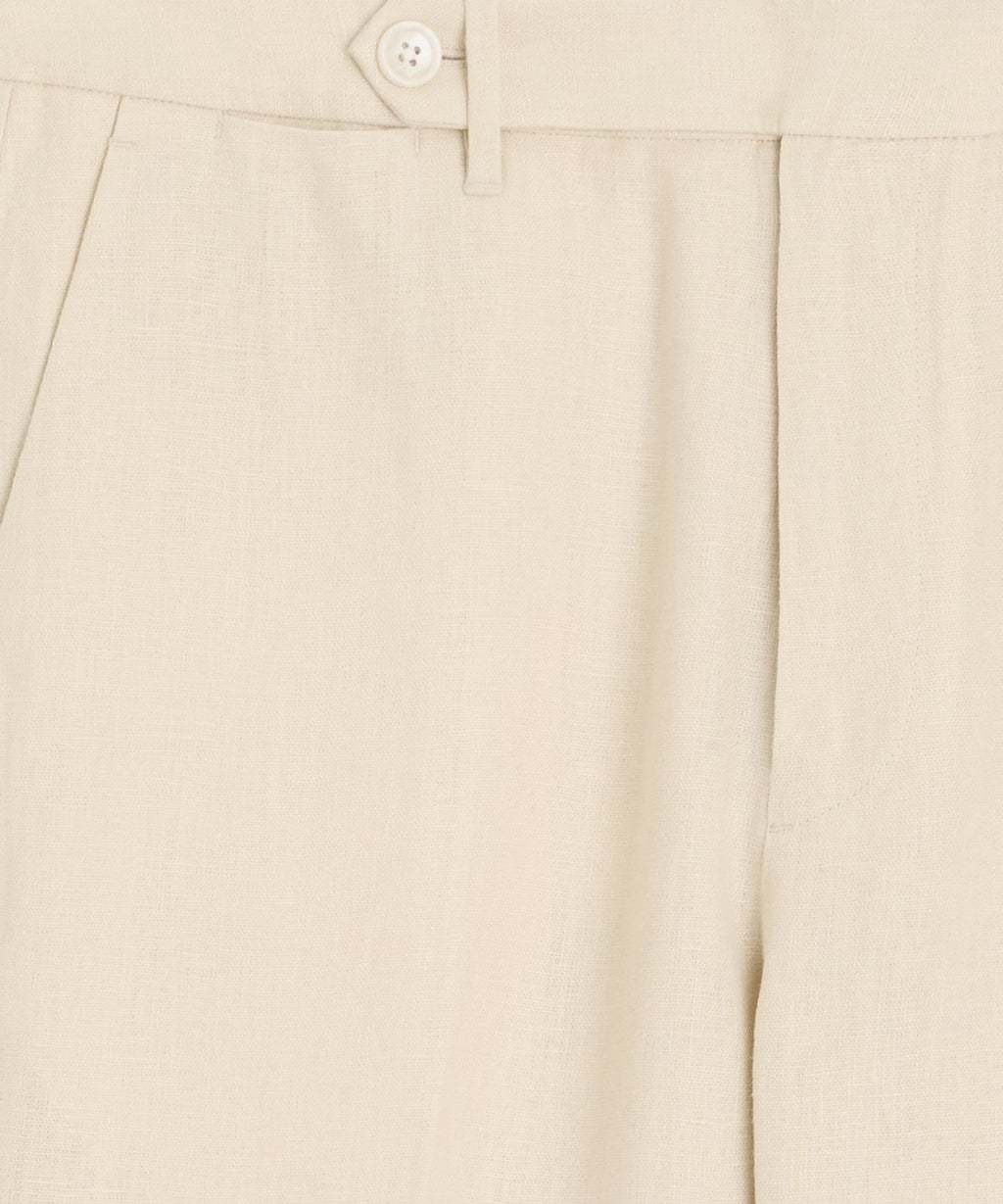 Straight Fit Linen Tab Trouser
