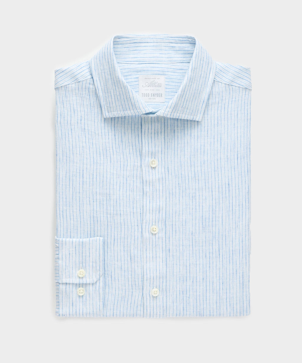 Italian Linen Spread Collar Dress Shirt