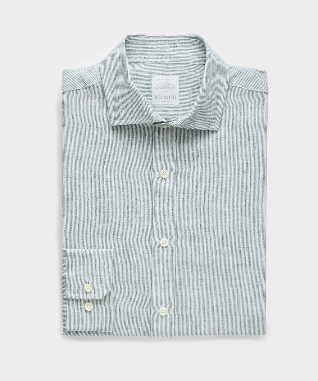 Italian Linen Spread Collar Dress Shirt