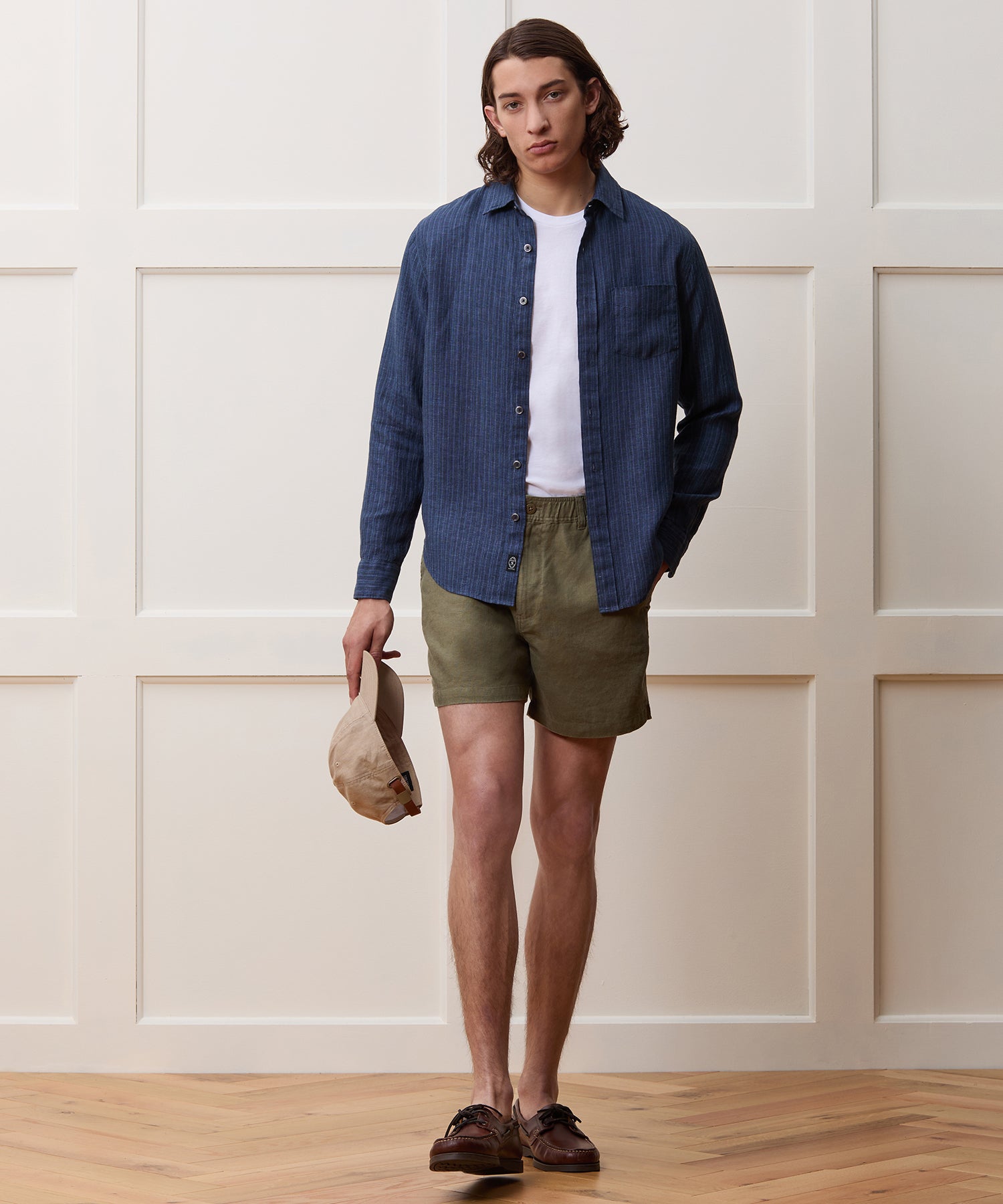 Slim Sea Soft Irish Linen Point Collar Shirt