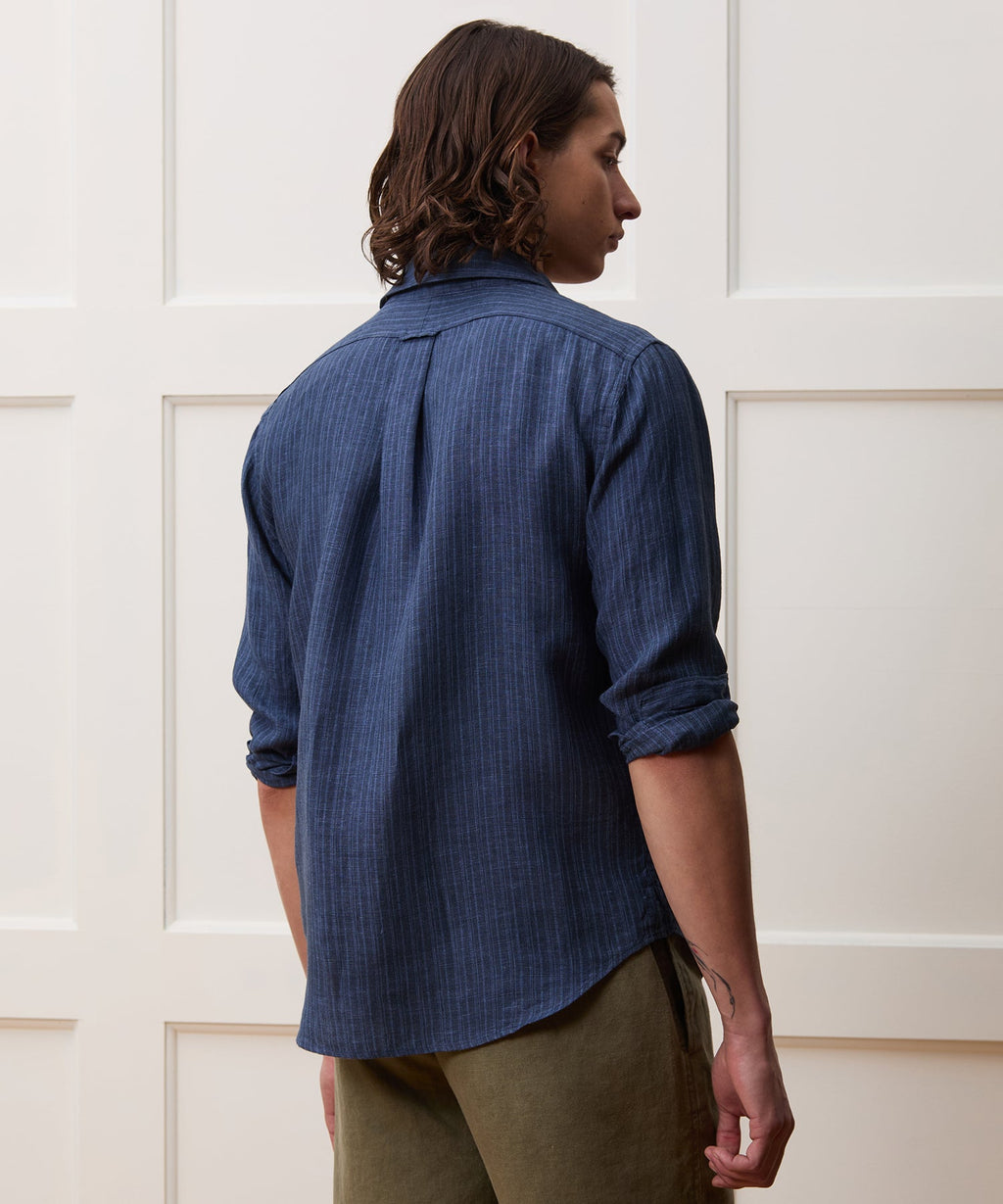 Slim Sea Soft Irish Linen Point Collar Shirt