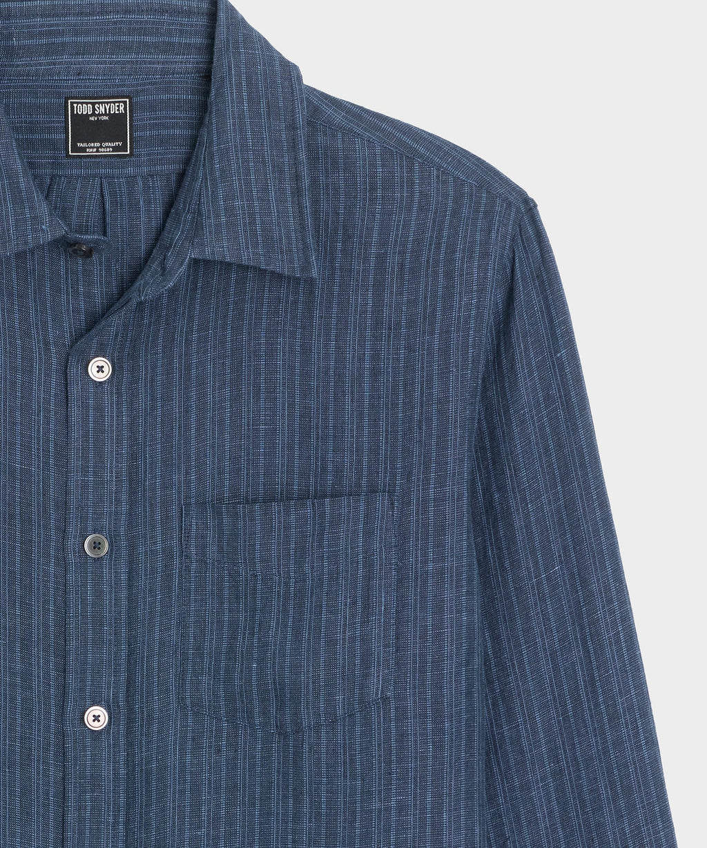 Slim Sea Soft Irish Linen Point Collar Shirt
