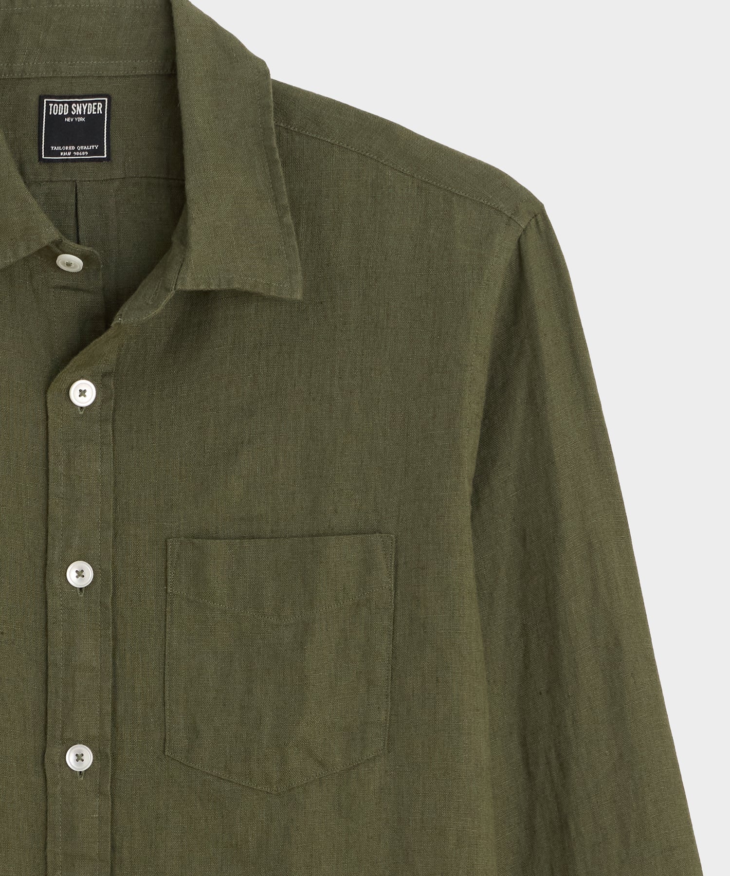 Slim Sea Soft Irish Linen Point Collar Shirt