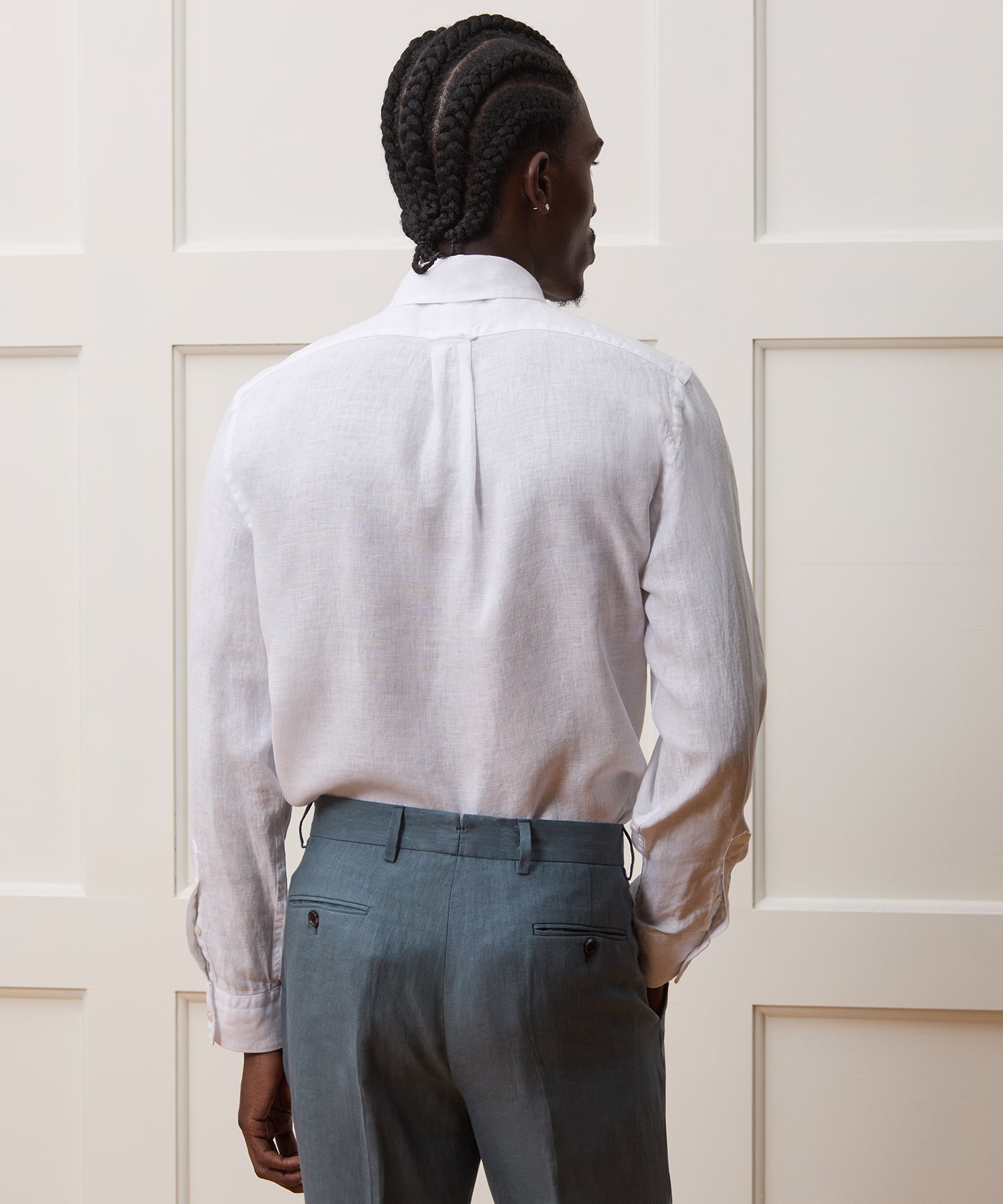 Slim Sea Soft Irish Linen Point Collar Shirt