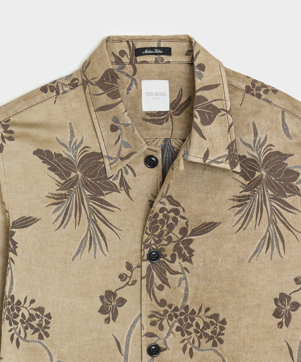 Relaxed Linen Jacquard Shirt Jacket
