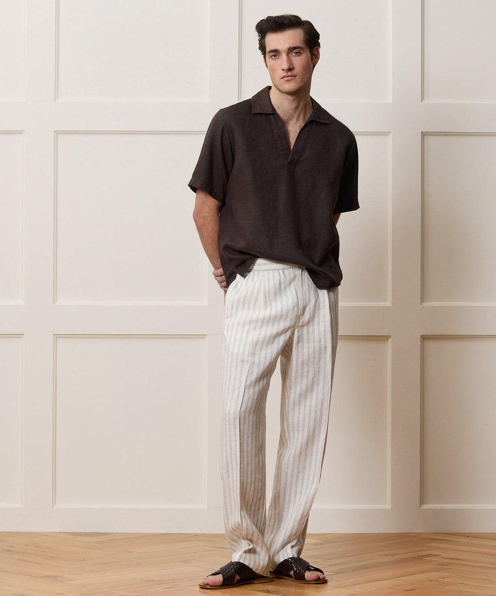 Relaxed Sea Soft Irish Linen Popover Shirt