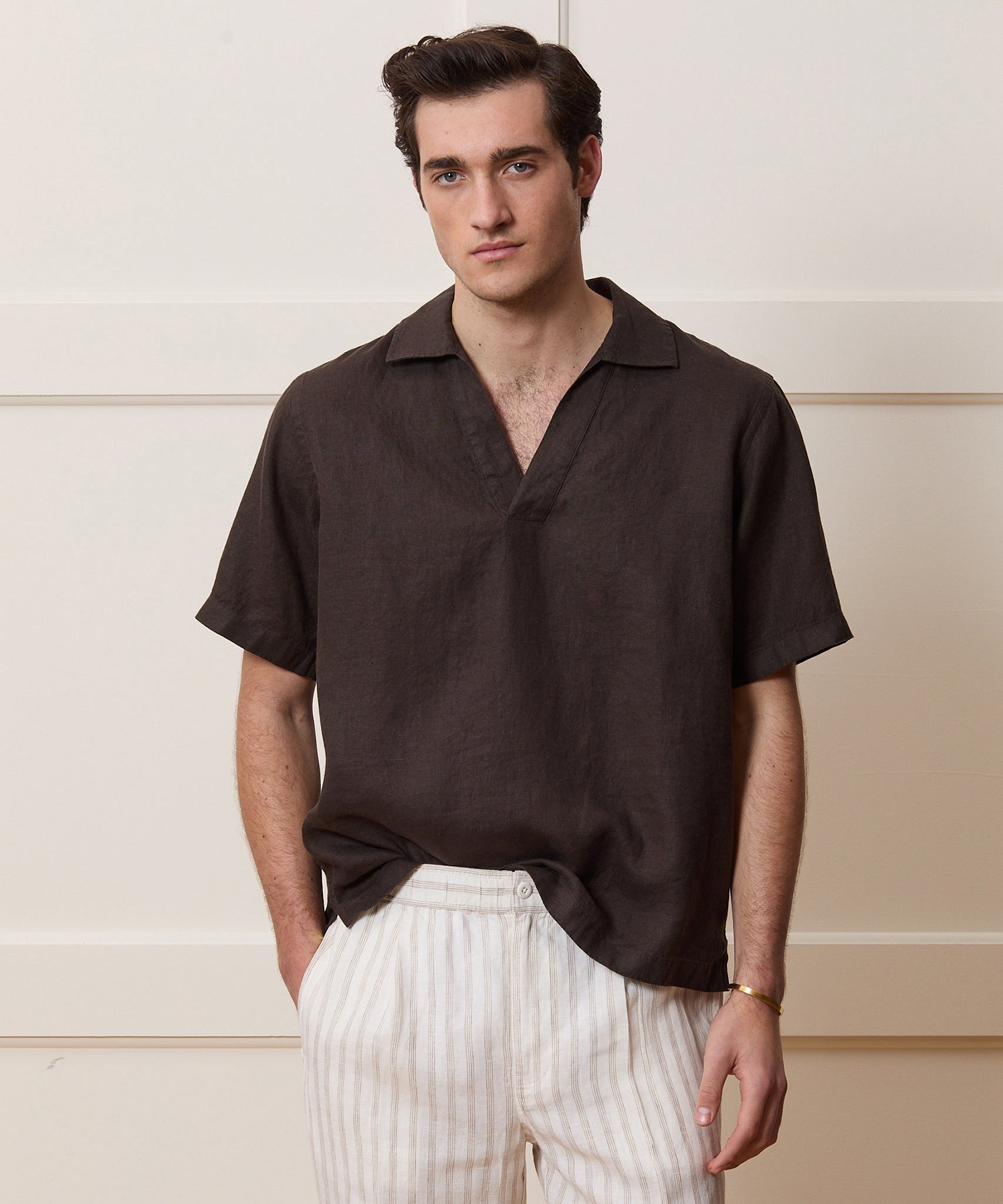 Relaxed Sea Soft Irish Linen Popover Shirt