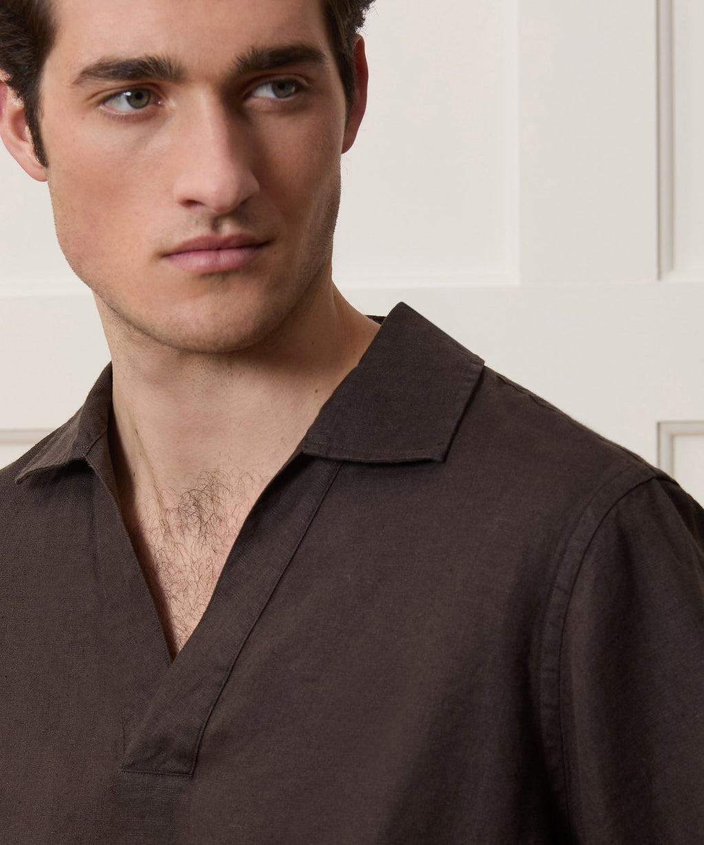 Relaxed Sea Soft Irish Linen Popover Shirt