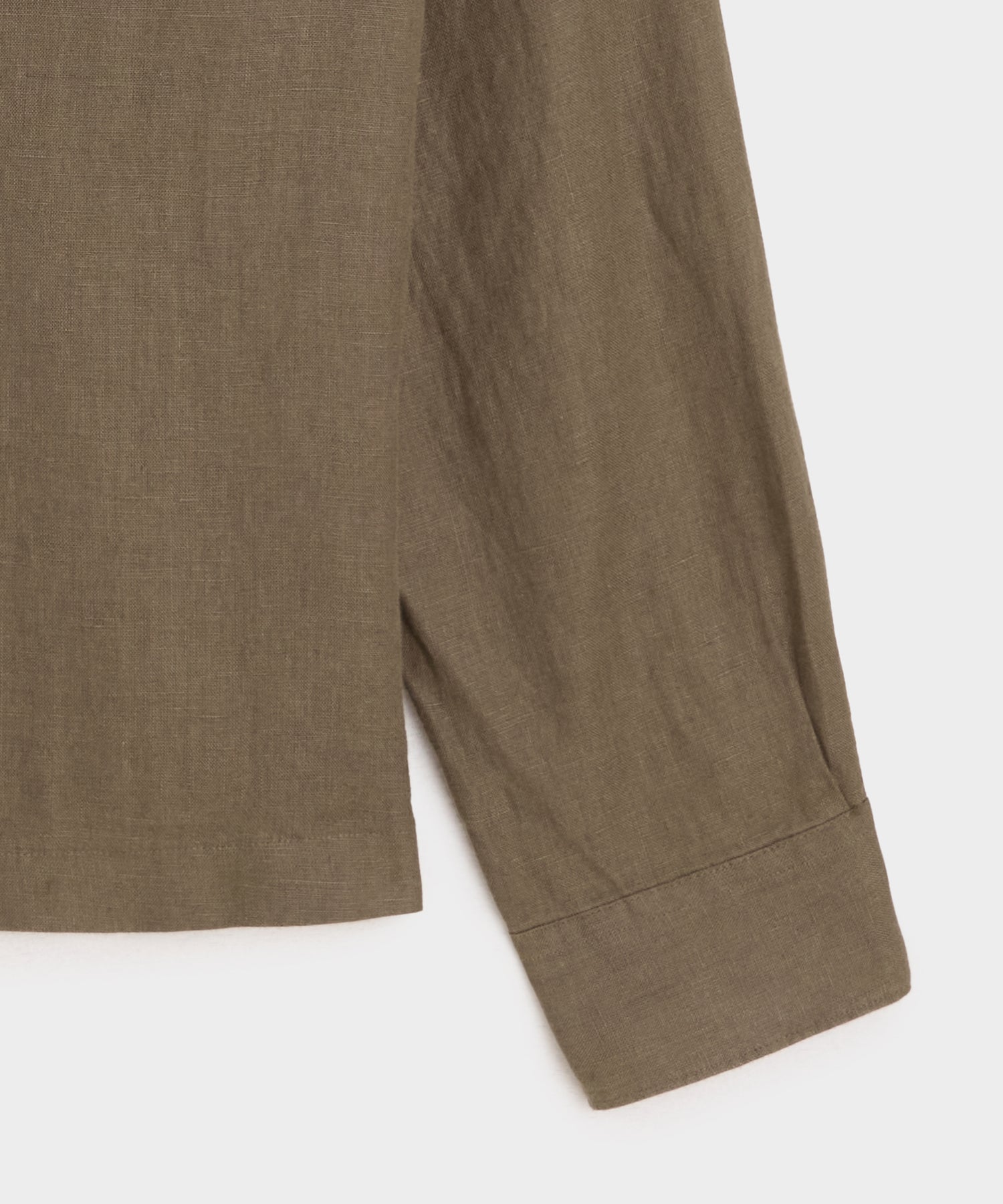 Cropped Sea Soft Irish Linen Camp Collar Shirt