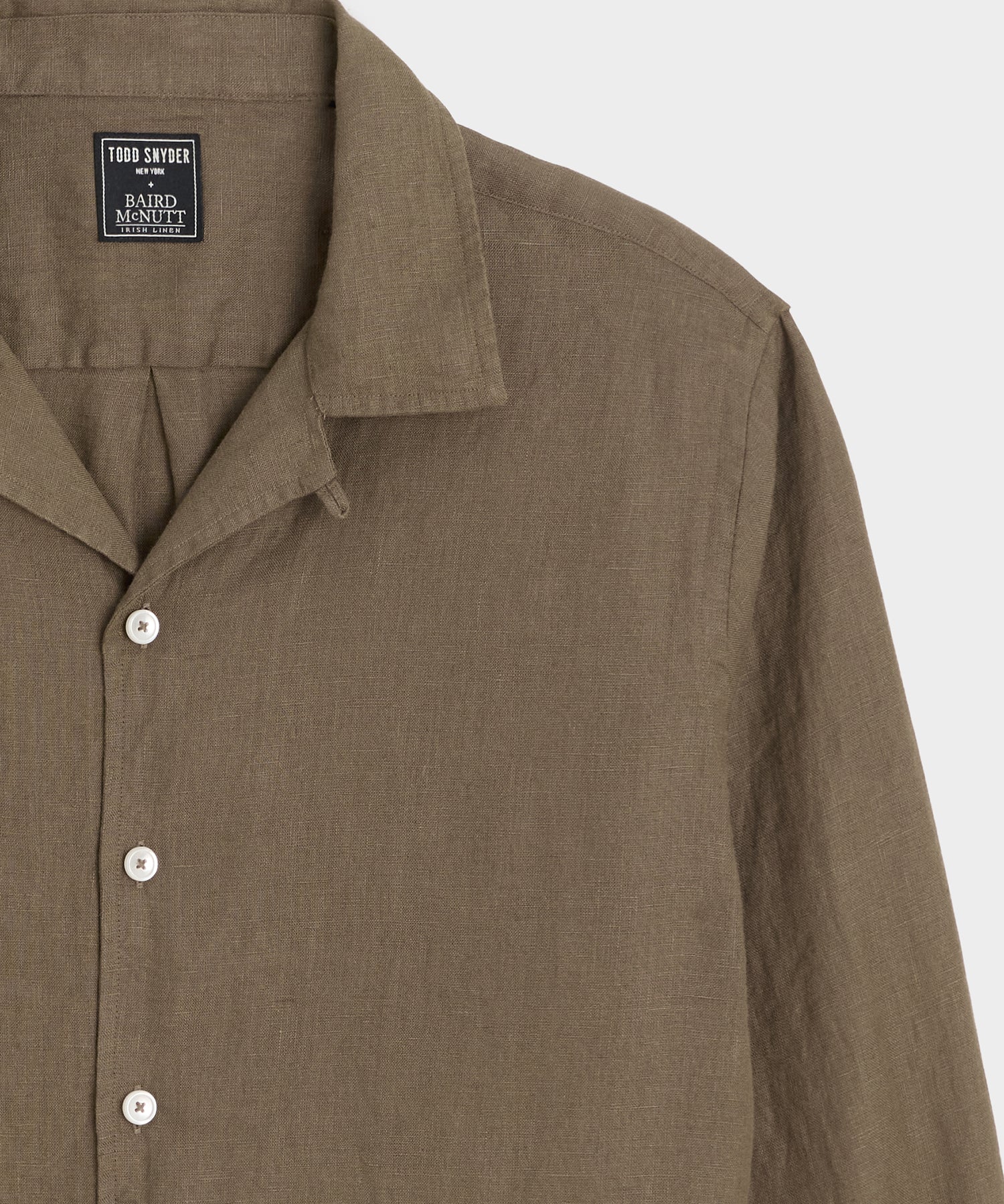 Cropped Sea Soft Irish Linen Camp Collar Shirt