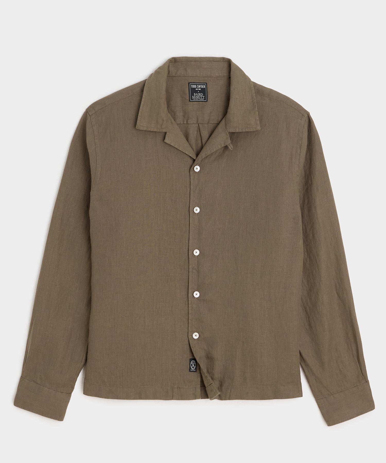 Cropped Sea Soft Irish Linen Camp Collar Shirt