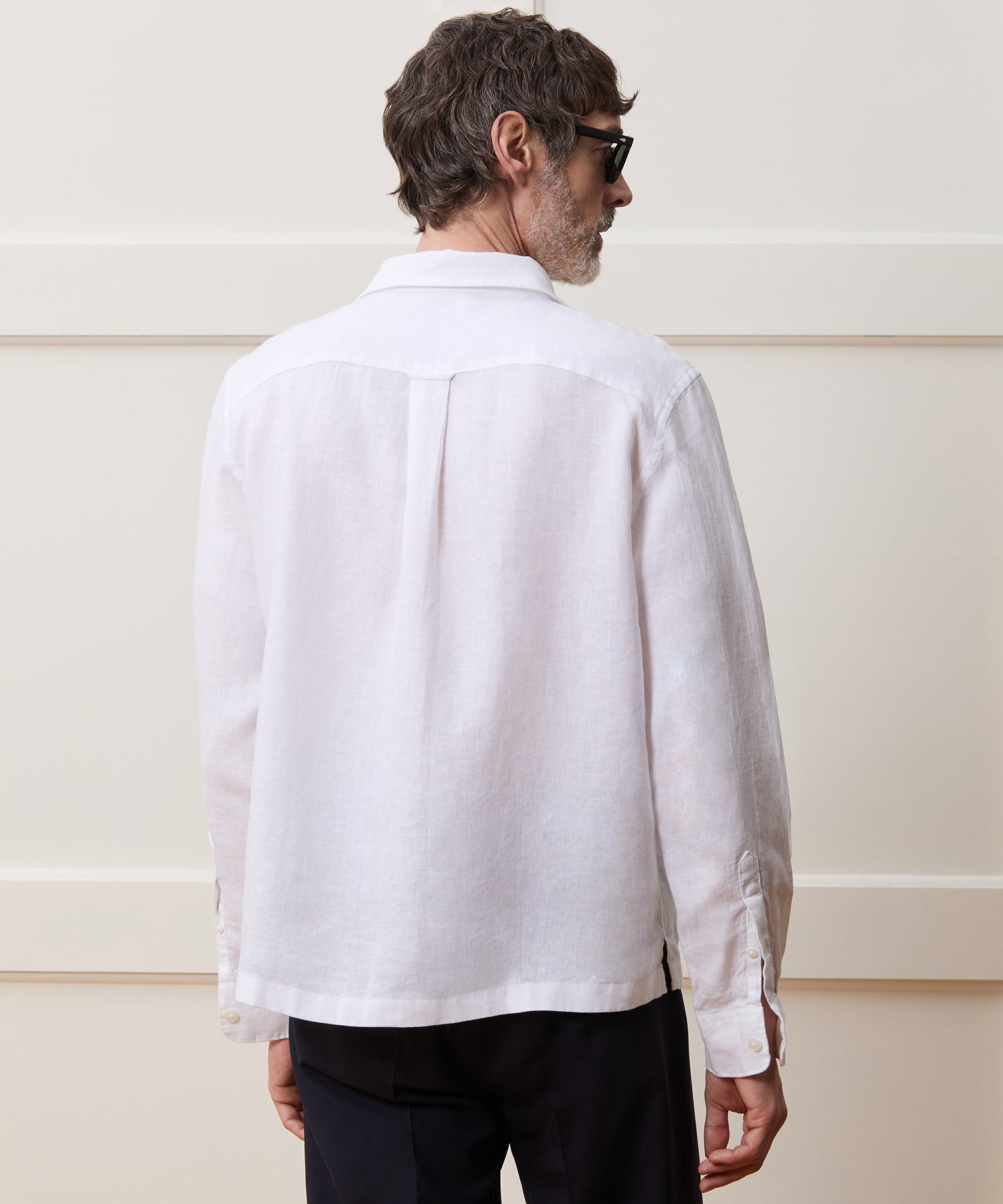 Cropped Sea Soft Irish Linen Camp Collar Shirt