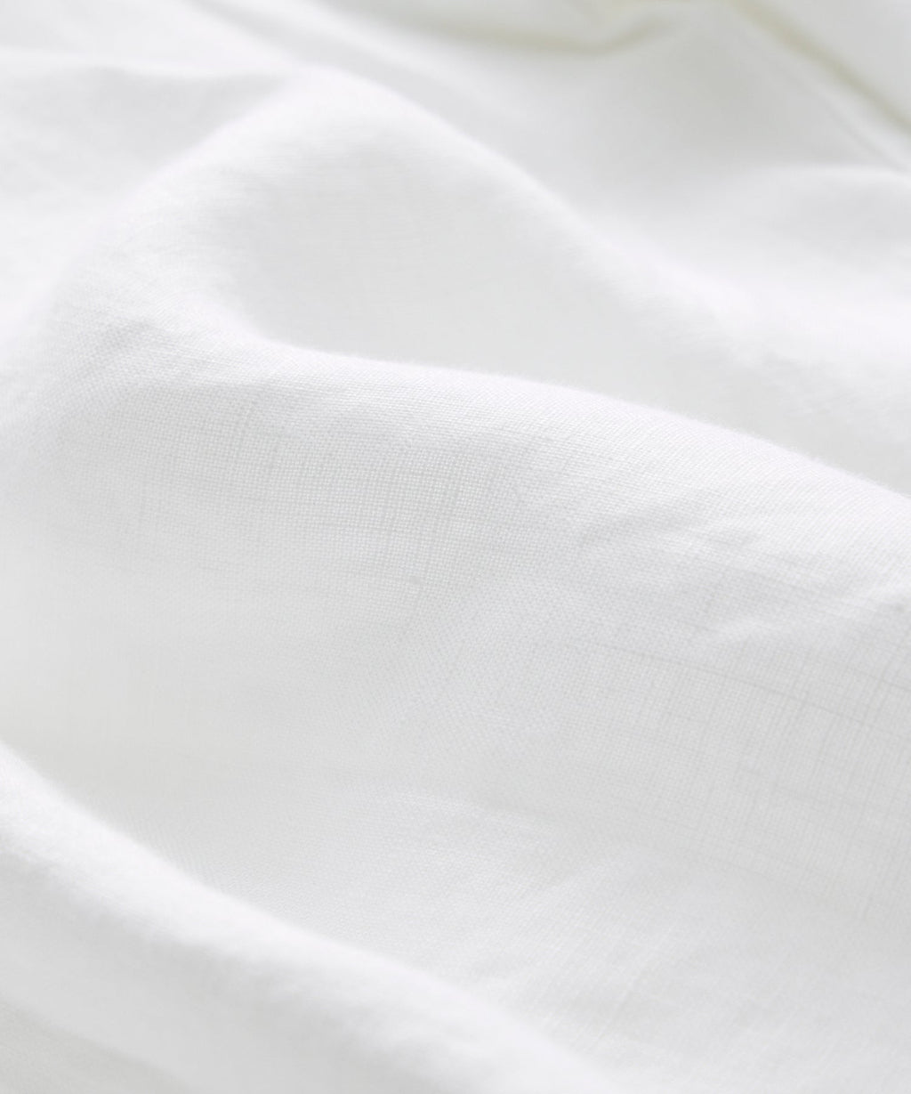 Cropped Sea Soft Irish Linen Camp Collar Shirt