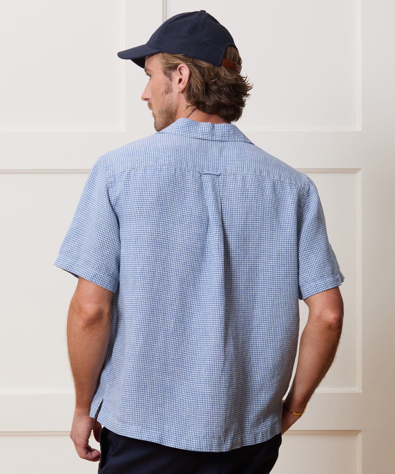 Cropped Sea Soft Irish Linen Camp Collar Shirt
