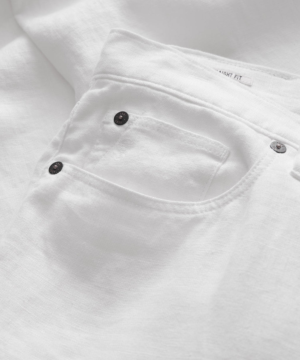 Straight Fit 5-Pocket Linen Pant