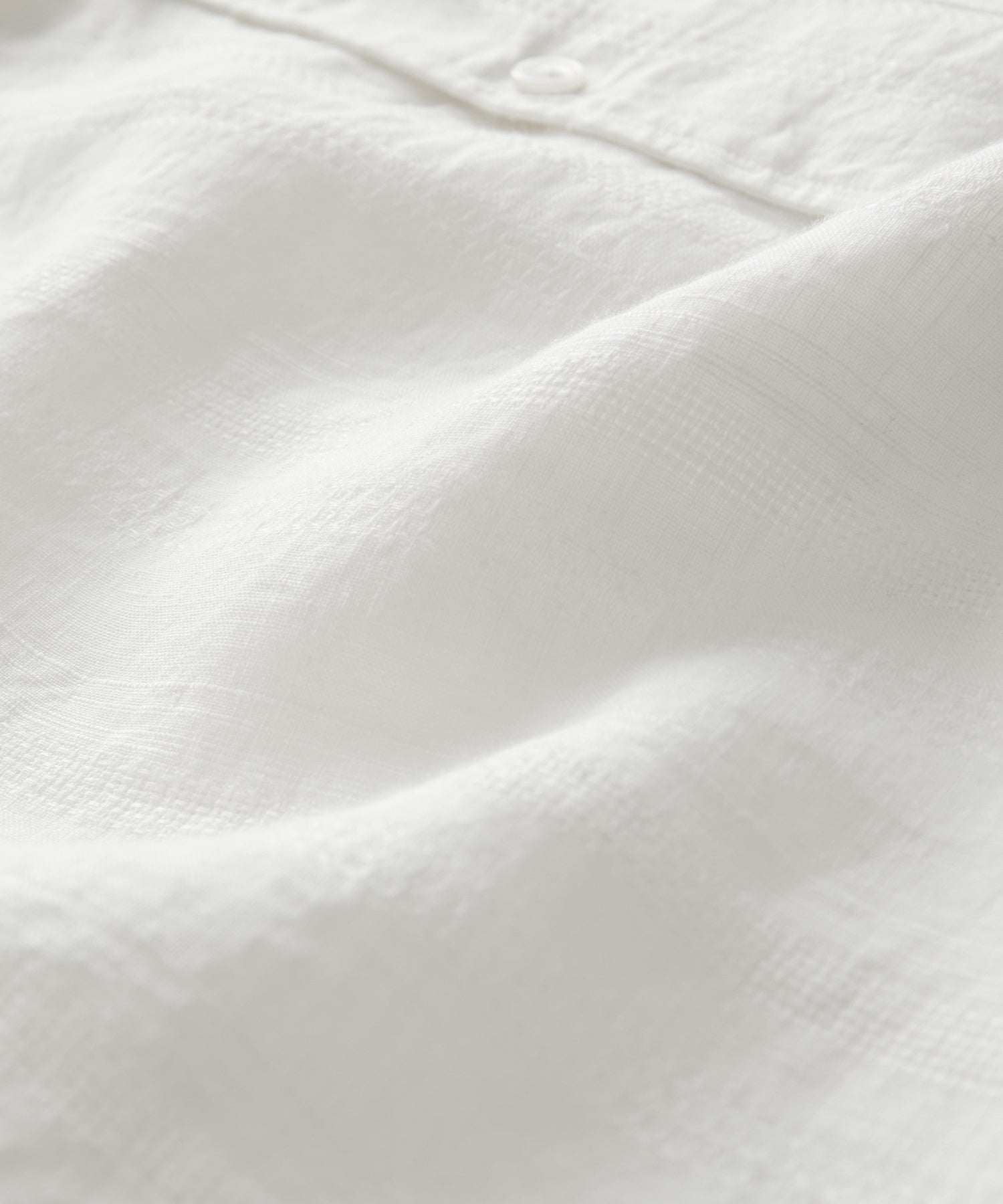 Textured Cropped Sea Soft Irish Linen Camp Collar Shirt