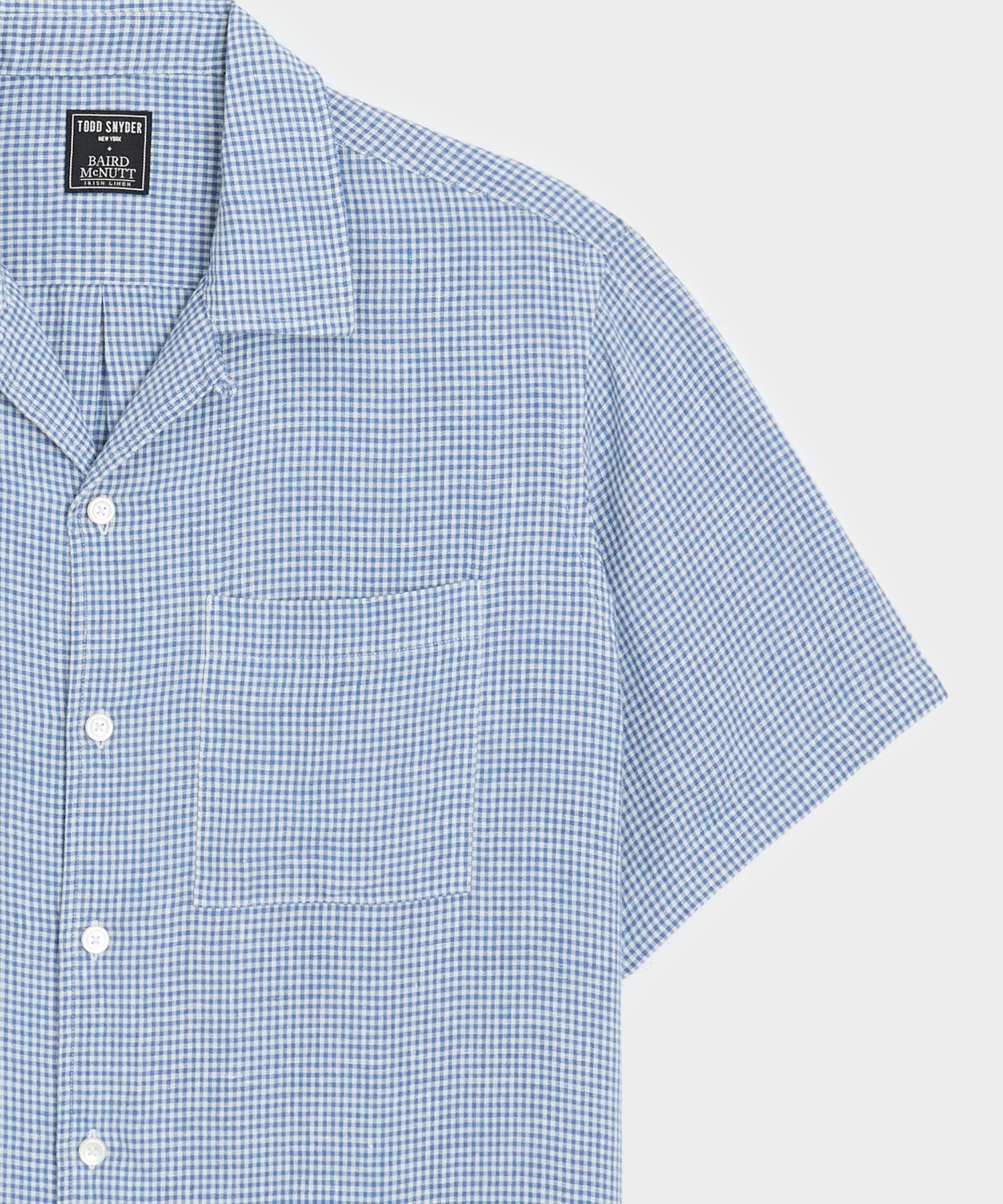 Cropped Sea Soft Irish Linen Camp Collar Shirt